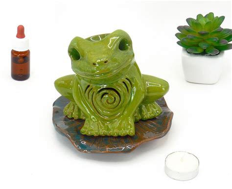 Ceramic Frog Sculpture Candle Holder Wax Warmer Tea Light Etsy