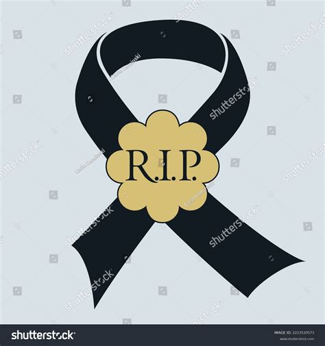 Black Ribbon Symbol Remembrance Mourning People Stock Vector (Royalty Free) 2223520573