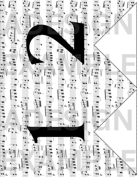 Printable Musical Notes Banner Flags Christmas Pennant Banner Black and White Party Banner A-Z ...