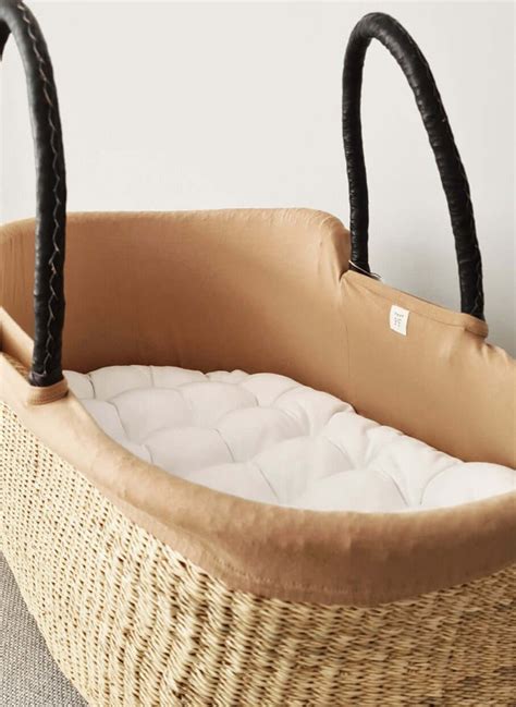 Cotton Moses Basket Liner Beige Petit Filippe