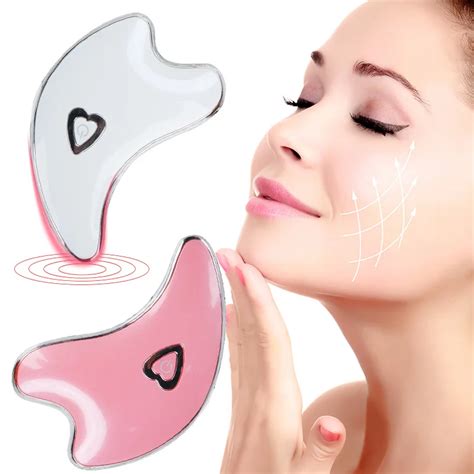 Electric Gua Sha Scraping Facial Massager Led Light Microcurrent Skin