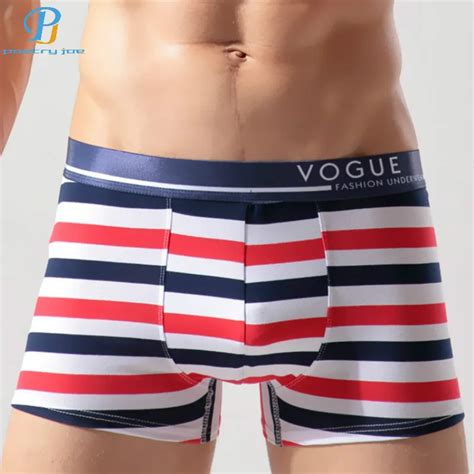 Buy Chenke Men Underwear Boxers Navy Striped Cotton