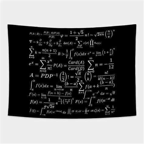 Maths Equation And Formulas Mathematics Tapestry Teepublic