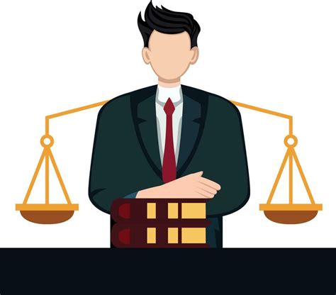 Lawyer With Stack Of Law Books And Balance Scale Flat Style Vector