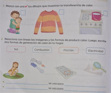 1 Marca Con Una Los Dibujos Que Muestran La Transferencia De Calor