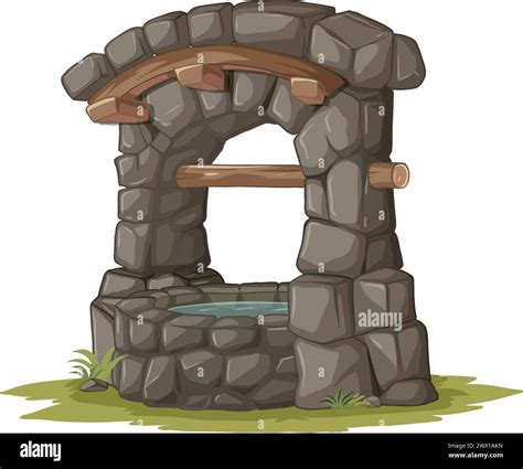 Cartoon Illustration Of An Old Stone Well Stock Vector Image And Art Alamy