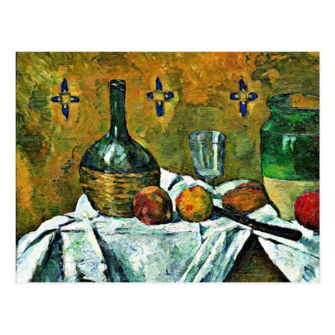 Paul Cezanne Painting Still Life With Flask Postcard Zazzle Paul