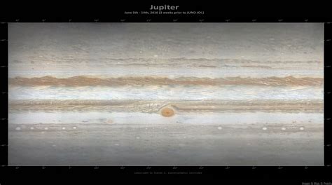 Map Of Jupiter During June 2016 Map Of The Planet Three Weeks Prior To