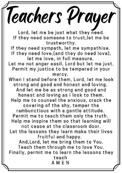 Teachers Prayer by Teacher Teacher Things | TPT