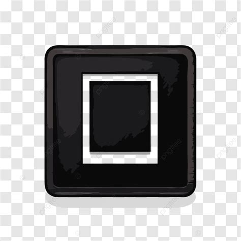 The Square Black Button Is Mounted On A White Background Vector A