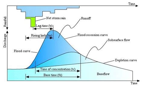 Diagram of Flood Hydrographs & Water balance | Quizlet
