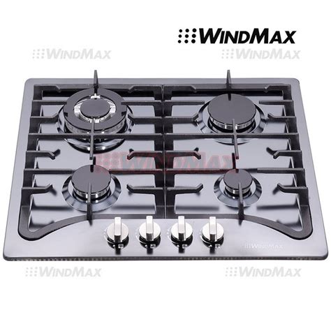 Windmax EuroStyle 23 Black Titanium Stainless Steel 4 Burner Built In