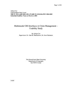 Fillable Online Geovista Psu Multimodal GIS Interfaces In Crisis