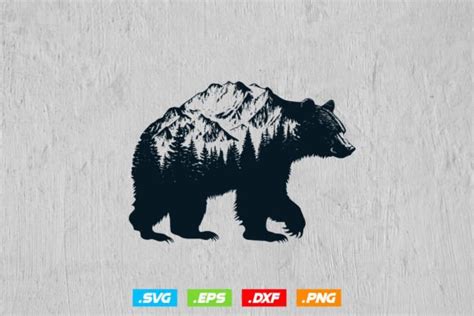 Grizzly Bear Svg Mountain Bear Svg File Graphic By The Crazy Panda