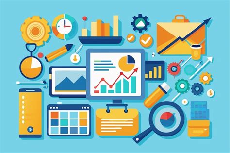 Various Business Analysis Tools Displayed Including Graphs Charts And Gears Showcasing Data