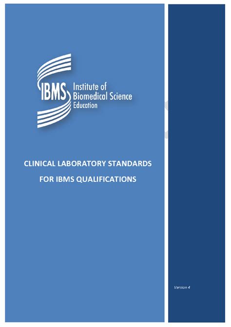 Clinical Laboratory Standards for IBMS Qualifications - Version 4 - Studocu