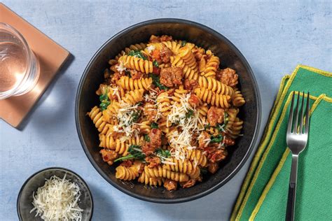 Nans Creamy Pork Fusilli Recipe Hellofresh