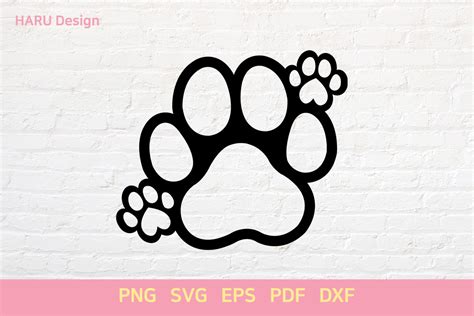 Dog Paw Outline Graphic by HARUdesign · Creative Fabrica