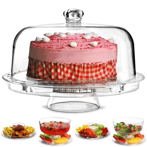 Multifunctional 5 In 1 Cake Stand And Dome Cake Stand Salad Bowl