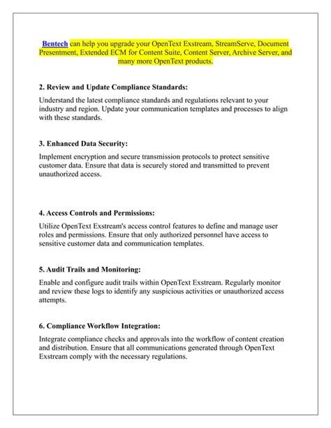 Enhancing Compliance And Security With Upgraded Opentext Exstream Pdf