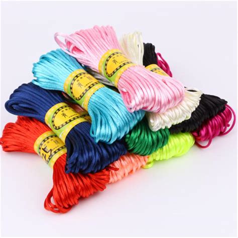 Buy M Soft Satin Rattail Silk Macrame Cord Beading Cords Threading