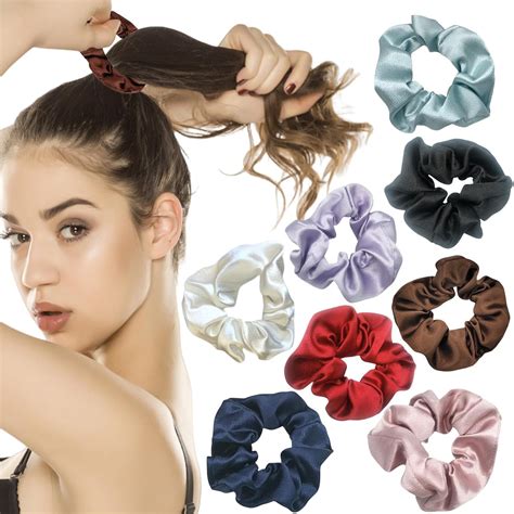 8 PCS Scrunchies Silk Scrunchies Satin Scrunchies Hair Accessories For