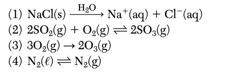 Which equation represents a physical equilibrium?