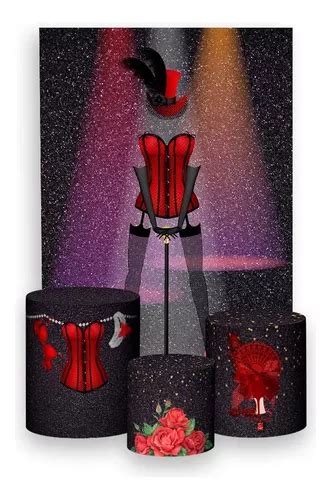Painel Vertical Trio Capas Ch Lingerie Vermelho Preto Parcelamento Sem Juros