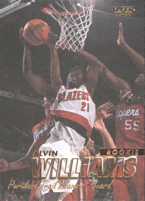 1997 98 Fleer Portland Trail Blazers Basketball Card 327 Alvin