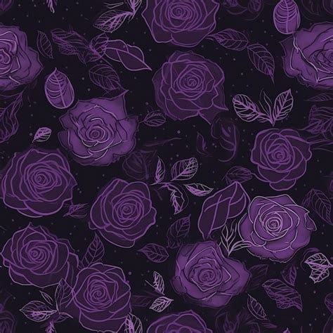 Rosas Moradas Sobre Un Fondo Negro Foto Premium