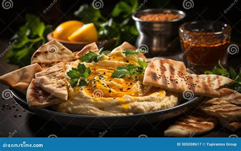 Freshness On Plate Grilled Meat Healthy Vegetables Homemade Bread