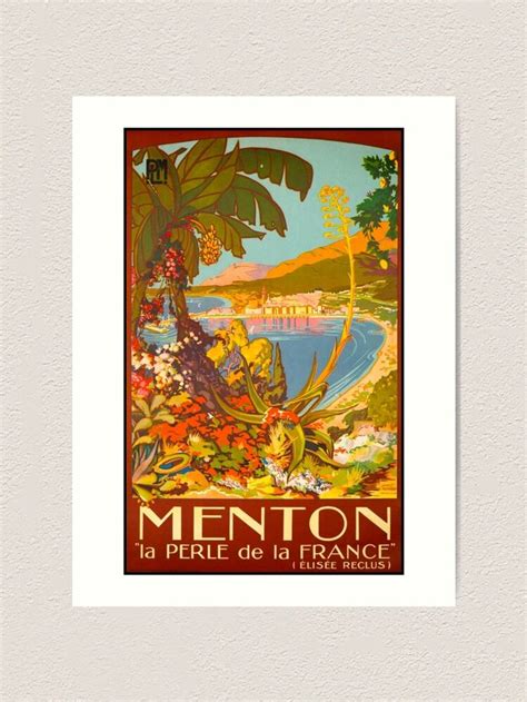 Kunstdruck Mit Menton La Perle De La France Vintage Travel Poster Von