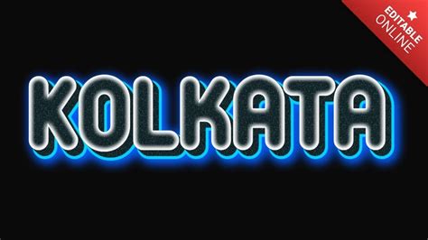 Kolkata Blue Neon Text Effect Generator