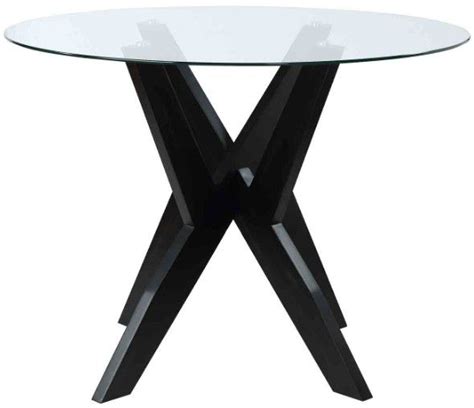 Steve Silver Co Amalie Glass Top 48 Round Dining Table With Black Base Mid Tenn Furniture