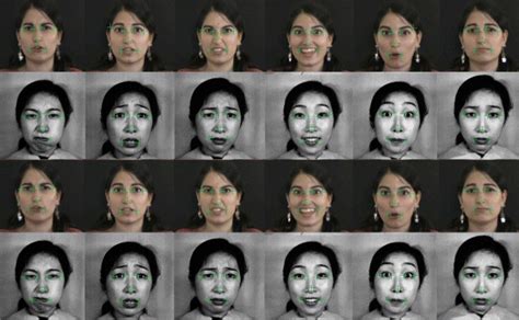 Examples Of Facial Landmark Detection Results Six Facial Expressions