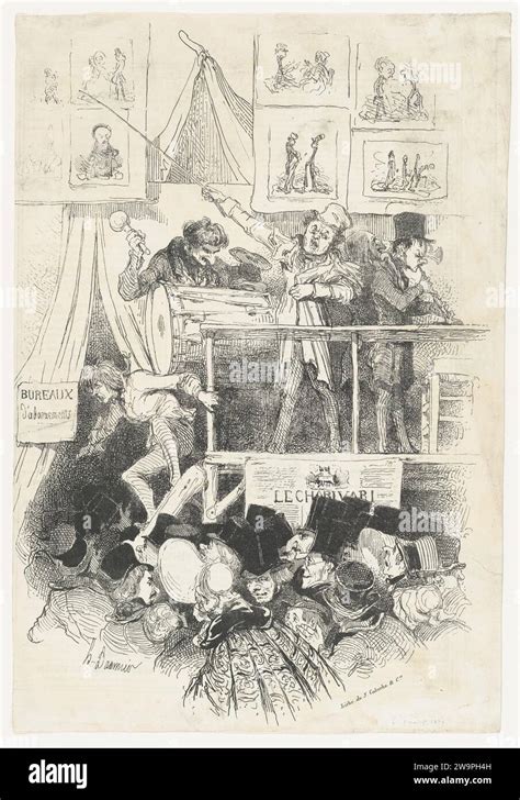 Sideshow Of Le Charivari Parade Du Charivari By Honore Daumier