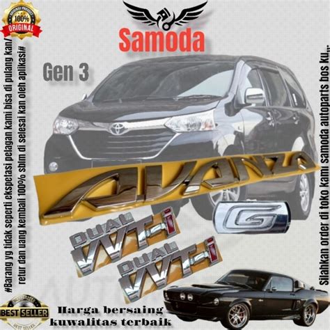 Avanza Dual Vvt I Gen Chrome Original Writing Logo Emblem Complete Set