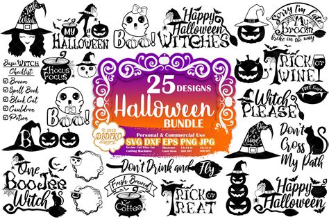 Halloween Svg Bundle Witch Svg Bundle Pumpkin Svg Didiko Designs