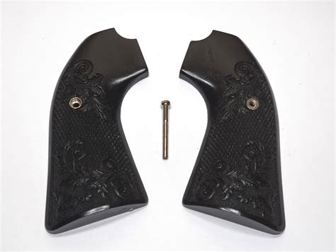 Clearance Ebony Floral Checkered Ruger Vaquero Bisley Grips Engraved Ls Grips