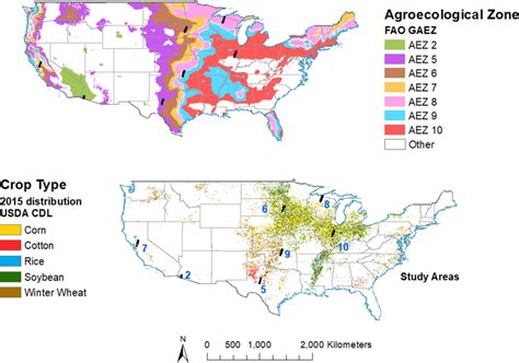 Global Agro Ecological Zones And Crop Type Distribution In Usa 2