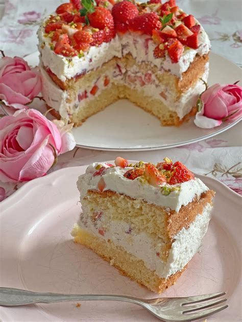 Cremiges Und Leichtes Erdbeer Sahne Torte Rezept