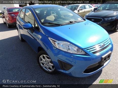 Blue Flame Metallic 2011 Ford Fiesta S Sedan Light Stonecharcoal