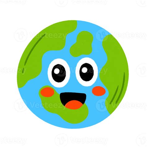 Jord Planet Tecknad Serie Ikon Png