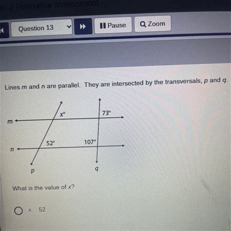 Lines M And N Are Parallel They Are Intersected By Transversals P And Q What Is The Value Of