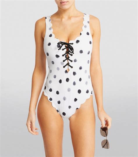 Womens Marysia White Palm Springs Polka Dot Tie Swimsuit Harrods UK