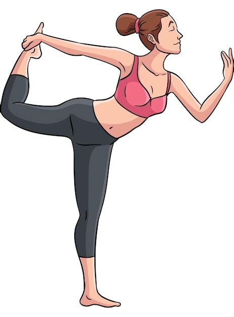 Yoga Cartoon Gekleurde Clipart Illustratie Premium Vector