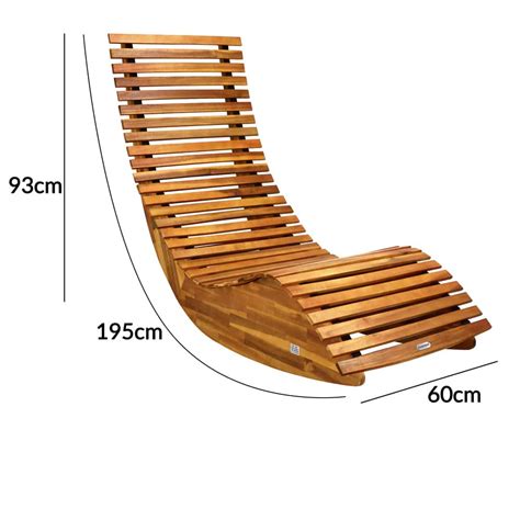 Rocking Sun Lounger Acacia Wood Fsc Certified Foldable Deubaxxl