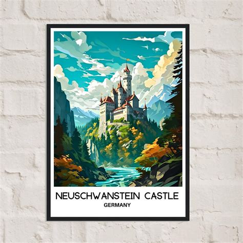 Neuschwanstein Castle Travel Print Neuschwanstein Castle Poster German