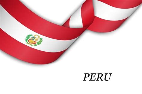 Cinta Ondeando Con La Bandera De Per Premium Vector Freepik