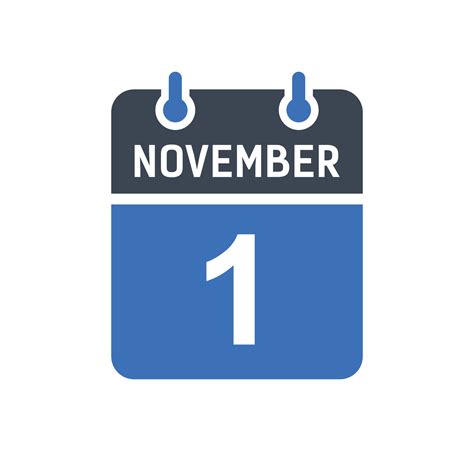 November 1 Calendar Date Icon 5261027 Vector Art at Vecteezy